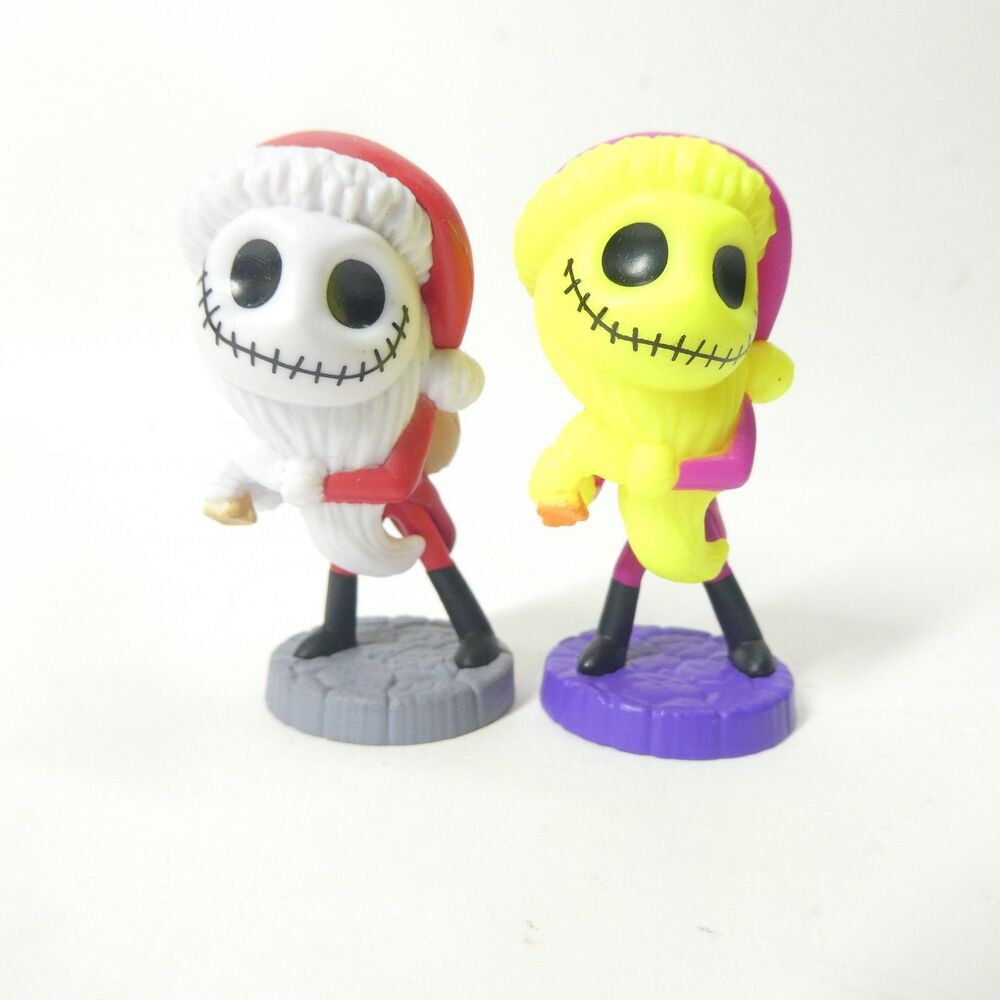 2 Nightmare Before Christmas Jack Skellington Figures 2" Blacklight Glow